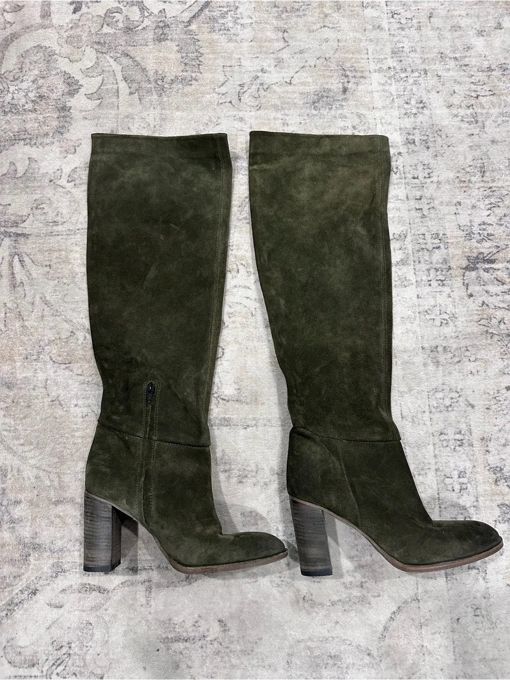 Free People Dakota Over the Knee Boots Hunter Green Suede